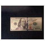 24KT GOLD PLATED  US FEDERAL NOTE $100 BILL