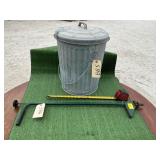 10 GALLON GALV TRASH CAN & WEED GRABBER