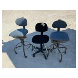 (2) ROLLING STOOLS (1) OFFICE CHAIR