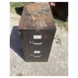 2 DRAWER METAL FILING CABINET (2)