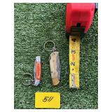 (2j DAMASCUS STYLE  KEY CHAIN POCKET KNIFE