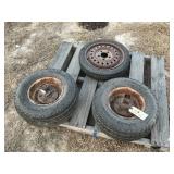 (2) TIRES WITH RIMS, (1) SPARE TIRE RIM