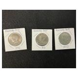 (3) KENNEDY HALVES 1971-73-74