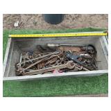 ASSORTED TOOLS IN METAL TUB