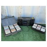 EMERSON DUAL CASETTE RECORDER w/ CASETTES