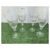 (4) CRYSTAL WINE GLASSES