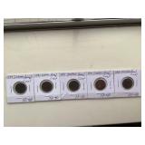 (5) 1889-1900 INDIAN HEAD CENTS SEE PIC