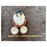 (3) CHICKEN WATERERS (3) CHICKEN FEEDERS