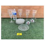 (4) CRYSTAL WINE GLASSES