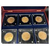 (6) 24KT SOLID GOLD US 00000 MEDALS