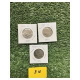 (3) KENNEDY HALVES 1971, 1974, 1980