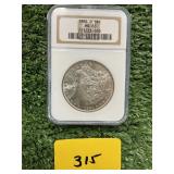 1884 - O MORGAN NGC MS 63 (BRIGHT)
