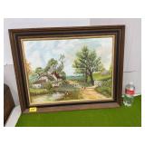 OLD FARM HOUSE PRINT WITH CHICKENS