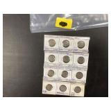 (12) BUFFALO NICKELS  DATES ON PIC