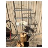 3 RACK METAL SHELF W/CONTENTS 11.5" X  10" X 64.5"