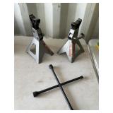 2-PITTSBURGH JACK STANDS & LUG WRENCH