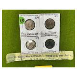 (4) 2000-D MASSACHUSETTS GEM UNC 25 CENTS