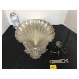 SILVER SHELL BOWL ETC - SEE PICS