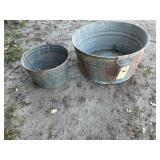 2 GALVANIZED WASH TUBS