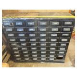 WOODEN ORGANIZERS CABINET 48ï¿½x53ï¿½x20ï¿½ & CONTENTS