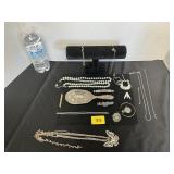 SILVER MOUT MIRROR HANDLE & JEWELRY