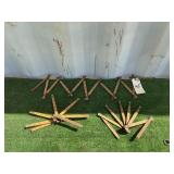 (3) VINTAGE FOLDING WOODEN TAPE MEASURES (72")