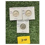 (3) WASHINGTON QUARTERS 90% SILVER