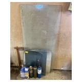 GLASS, MIRRORS, PROPANE TORCH, FLOODLIGHT