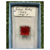 SILVER RUBY RING SIZE 7