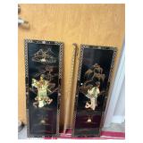 PAIR JAPANESE WALL MOUNT PICTURES
