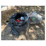 2 PLASTIC BAGS FULL OF LARGE COFFEE CANS