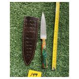 DAMASCUS STYLE DOUBLE EDGE DAGGER KNIFE