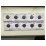 (10) PRE 1900 INDIAN HEAD CENTS