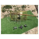(3) FISHING REELS, CRAB TRAP