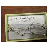 SILVER BEAD SNAKE BRACLET