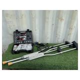 EMERGENCY CAR KIT, CRUTCHES & DREMEL