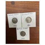 (3) BUFFALO NICKELS 1934-1936-1937