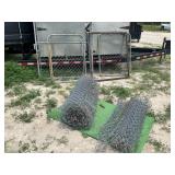 (2) ROLLS CHAIN LINK FENCE, (4) GATES