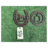 2-CAST IRON HORSE & BOOT HOME DECOR