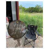 41 1/2" ROUND TABLE TOP & FOLDING LAWN CHAIR