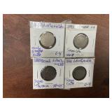 (4) EARLY DATE LIBERTY NICKELS 1883-1894