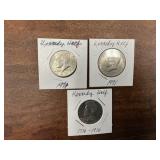 (3) KENNEDY HALVES (2) 1971, 1776, 1996