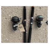 2-VINTAGE MITCHELL REELS W/ POLES
