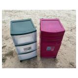 2- STORAGE BINS ON WHEELS