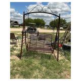 METAL PORCH SWING WITH METAL FRAME