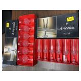 (6) CHAMPAGNE (6) WINE CRYSTAL GLASSES