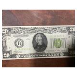 U.S $20 FEDERAL RESERVE 1934 NOTE GREEN SEAL UNC