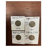 (4) JEFFERSON WAR NICKELS