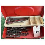 TOOL BOX W/ ASSORTED DRILL BITS