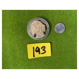 24K GOLD PLATED COPY OF $50 BUFFALO COIN